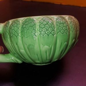 vintage coffee soup cup mug asparagus vegetables farm farming country garden